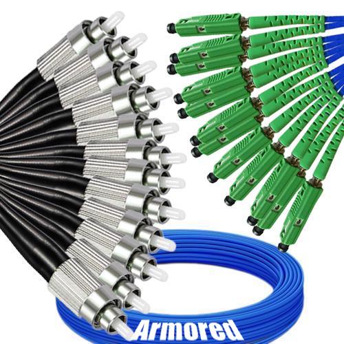 Indoor Armored 12 Fiber FC/UPC to MU/APC Patch Cord 9/125 Singlemode