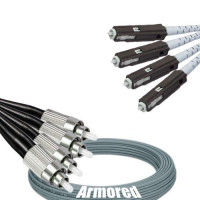 Indoor Armored 4 Fiber FC/UPC to MU/UPC Patch Cord 62.5/125 Multimode