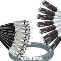 Indoor Armored 8 Fiber FC/UPC to MU/UPC Patch Cord 50/125 Multimode
