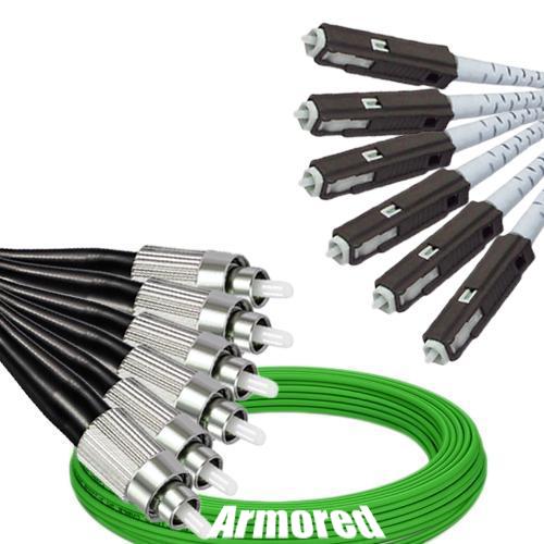 Indoor Armored 6 Fiber FC/UPC to MU/UPC Patch Cord OM5 50/125 MM