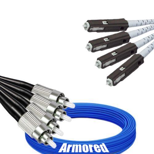 Indoor Armored 4 Fiber FC/UPC to MU/UPC Patch Cord 9/125 Singlemode