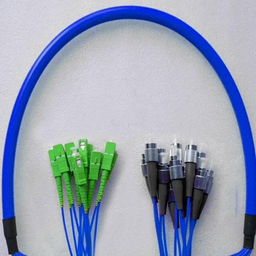 Indoor Armored 12 Fiber FC/UPC to SC/APC Patch Cord 9/125 Singlemode