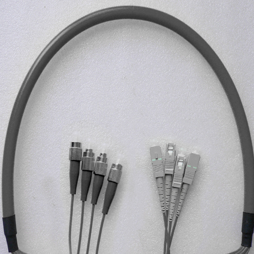 Indoor Armored 4 Fiber FC/UPC to SC/UPC Patch Cord 50/125 Multimode