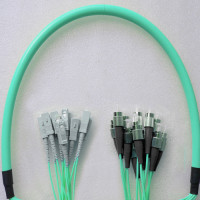 Indoor Armored 12 Fiber FC/UPC to SC/UPC Patch Cord OM3 50/125 MM