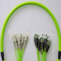 Indoor Armored 12 Fiber FC/UPC to SC/UPC Patch Cord OM5 50/125 MM