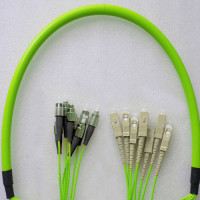 Indoor Armored 8 Fiber FC/UPC to SC/UPC Patch Cord OM5 50/125 MM