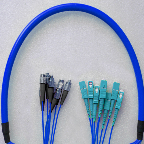 Indoor Armored 8 Fiber FC/UPC to SC/UPC Patch Cord 9/125 Singlemode