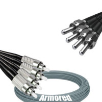 Indoor Armored 4 Fiber FC/UPC to SMA905/UPC Patch Cord 62.5/125 MM