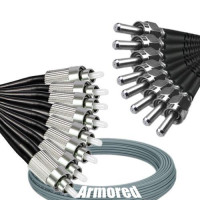 Indoor Armored 8 Fiber FC/UPC to SMA905/UPC Patch Cord 50/125 MM