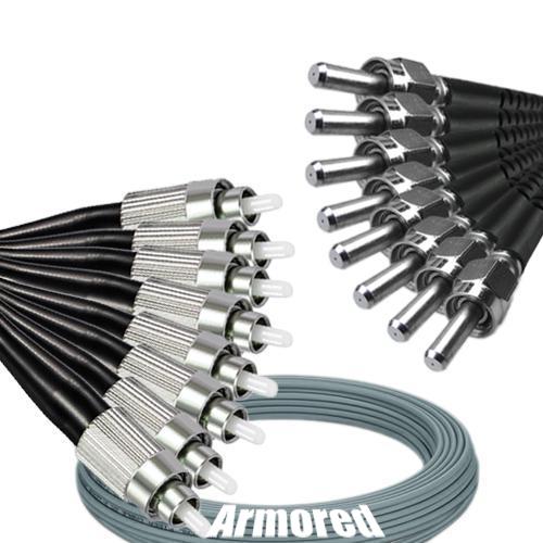 Indoor Armored 8 Fiber FC/UPC to SMA905/UPC Patch Cord 50/125 MM