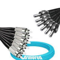 Indoor Armored 6 Fiber FC/UPC to SMA905/UPC Patch Cord OM3 50/125 MM
