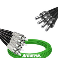 Indoor Armored 4 Fiber FC/UPC to SMA905/UPC Patch Cord OM5 50/125 MM