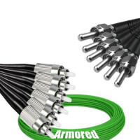 Indoor Armored 6 Fiber FC/UPC to SMA905/UPC Patch Cord OM5 50/125 MM