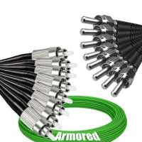 Indoor Armored 8 Fiber FC/UPC to SMA905/UPC Patch Cord OM5 50/125 MM