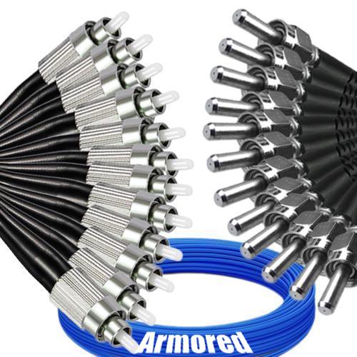 Indoor Armored 12 Fiber FC/UPC to SMA905/UPC Patch Cord 9/125 SM