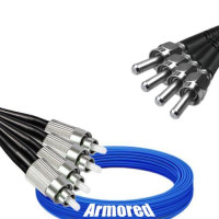 Indoor Armored 4 Fiber FC/UPC to SMA905/UPC Patch Cord 9/125 SM