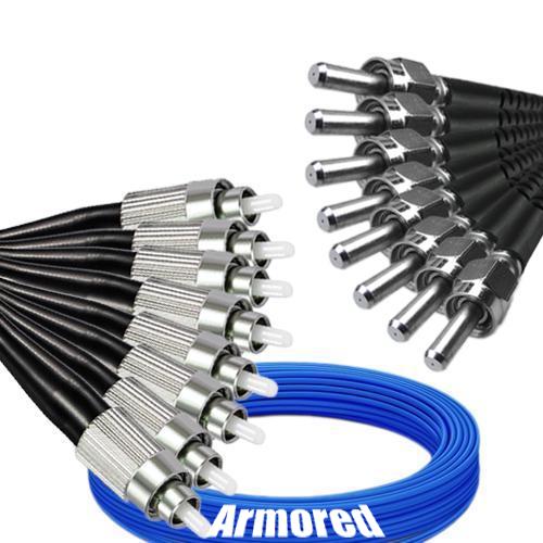 Indoor Armored 8 Fiber FC/UPC to SMA905/UPC Patch Cord 9/125 SM