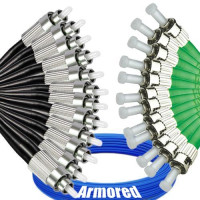 Indoor Armored 12 Fiber FC/UPC to ST/APC Patch Cord 9/125 Singlemode