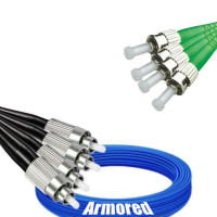 Indoor Armored 4 Fiber FC/UPC to ST/APC Patch Cord 9/125 Singlemode