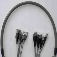 Indoor Armored 8 Fiber FC/UPC to ST/UPC Patch Cord 62.5/125 Multimode