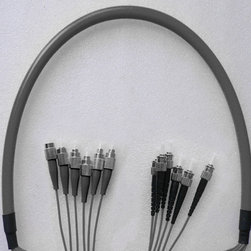 Indoor Armored 6 Fiber FC/UPC to ST/UPC Patch Cord 50/125 Multimode