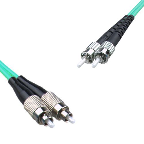 Indoor Armored Duplex FC/UPC to ST/UPC Patch Cord OM3 50/125 Multimode