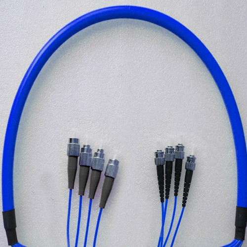 Indoor Armored 4 Fiber FC/UPC to ST/UPC Patch Cord 9/125 Singlemode