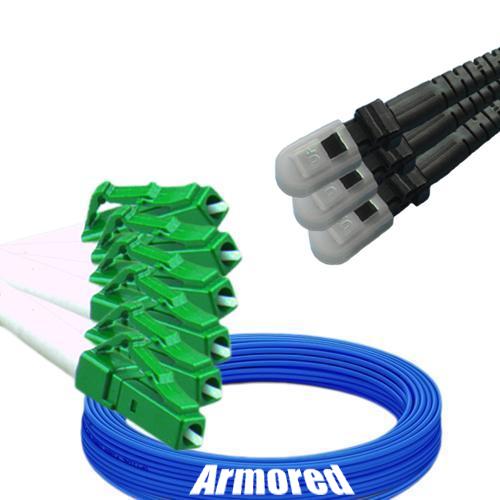 Indoor Armored 6 Fiber LC/APC to MTRJ/UPC Patch Cord 9/125 Singlemode