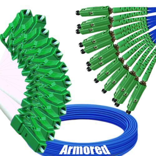 Indoor Armored 12 Fiber LC/APC to MU/APC Patch Cord 9/125 Singlemode