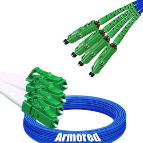 Indoor Armored 4 Fiber LC/APC to MU/APC Patch Cord 9/125 Singlemode