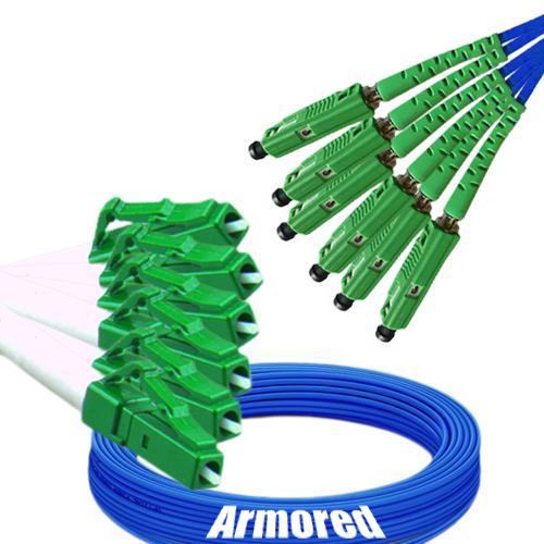 Indoor Armored 6 Fiber LC/APC to MU/APC Patch Cord 9/125 Singlemode