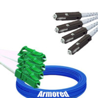 Indoor Armored 4 Fiber LC/APC to MU/UPC Patch Cord 9/125 Singlemode