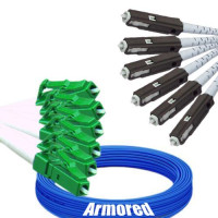 Indoor Armored 6 Fiber LC/APC to MU/UPC Patch Cord 9/125 Singlemode