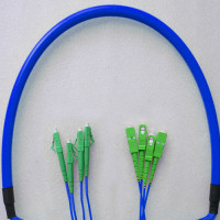 Indoor Armored 4 Fiber LC/APC to SC/APC Patch Cord 9/125 Singlemode