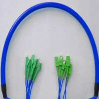 Indoor Armored 6 Fiber LC/APC to SC/APC Patch Cord 9/125 Singlemode