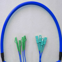 Indoor Armored 4 Fiber LC/APC to SC/UPC Patch Cord 9/125 Singlemode