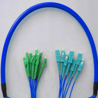 Indoor Armored 8 Fiber LC/APC to SC/UPC Patch Cord 9/125 Singlemode