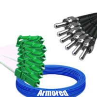 Indoor Armored 6 Fiber LC/APC to SMA905/UPC Patch Cord 9/125 SM