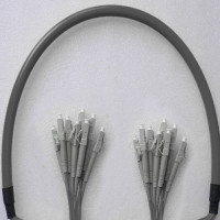 Indoor Armored 8 Fiber LC/UPC to LC/UPC Patch Cord 62.5/125 Multimode