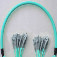 Indoor Armored 12 Fiber LC/UPC to LC/UPC Patch Cord OM3 50/125 MM