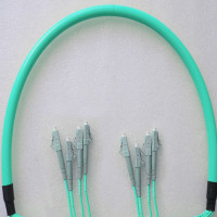 Indoor Armored 4 Fiber LC/UPC to LC/UPC Patch Cord OM4 50/125 MM