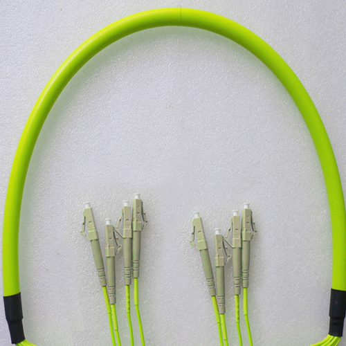 Indoor Armored 4 Fiber LC/UPC to LC/UPC Patch Cord OM5 50/125 MM