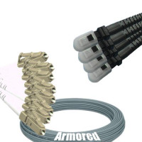 Indoor Armored 8 Fiber LC/UPC to MTRJ/UPC Patch Cord 62.5/125 MM