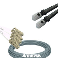 Indoor Armored 4 Fiber LC/UPC to MTRJ/UPC Patch Cord 50/125 Multimode