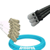 Indoor Armored 6 Fiber LC/UPC to MTRJ/UPC Patch Cord OM3 50/125 MM