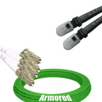 Indoor Armored 4 Fiber LC/UPC to MTRJ/UPC Patch Cord OM5 50/125 MM
