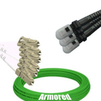Indoor Armored 6 Fiber LC/UPC to MTRJ/UPC Patch Cord OM5 50/125 MM
