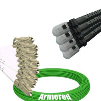 Indoor Armored 8 Fiber LC/UPC to MTRJ/UPC Patch Cord OM5 50/125 MM