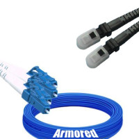 Indoor Armored 4 Fiber LC/UPC to MTRJ/UPC Patch Cord 9/125 Singlemode