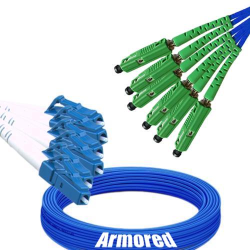 Indoor Armored 6 Fiber LC/UPC to MU/APC Patch Cord 9/125 Singlemode